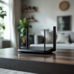 Immagine di un router WiFi 5G moderno e potente
