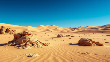 Immagine di un pianeta desertico con potenziale vita
