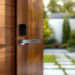 Serrature smart moderne installate su una porta