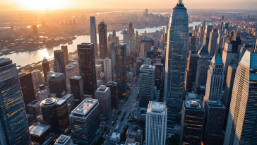 Aereo in volo con detriti spaziali in background