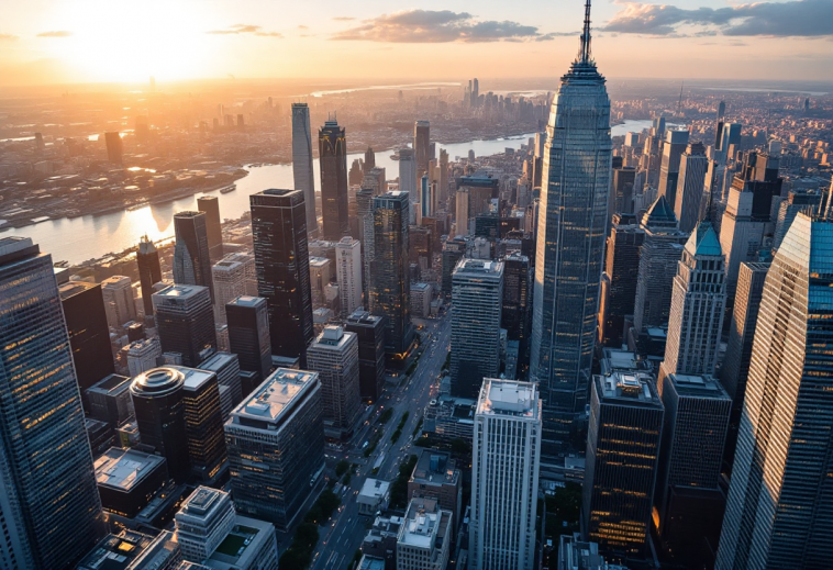 Aereo in volo con detriti spaziali in background