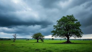 Immagine della tempesta Éowyn che colpisce l'Irlanda