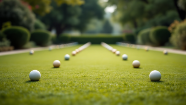 Giocatori di croquet al Green Boundary Club negli USA