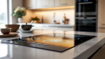 Piano cottura a induzione in cucina moderna
