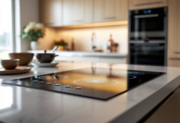 Piano cottura a induzione in cucina moderna