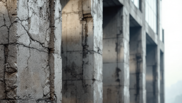 Esempio di architettura brutalista con elementi di resilienza