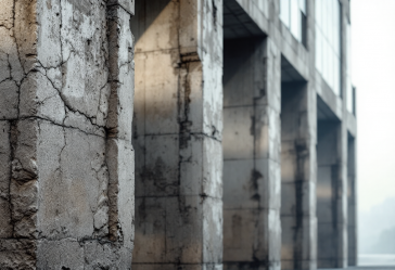 Esempio di architettura brutalista con elementi di resilienza