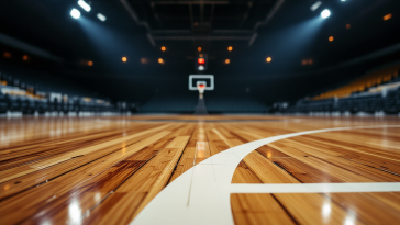 Giocatrici di basket femminile universitario in azione