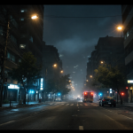 Immagine di un blackout in Cile con città al buio
