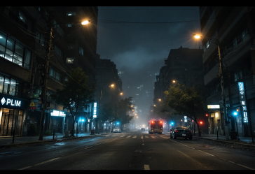 Immagine di un blackout in Cile con città al buio