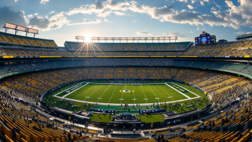 Immagine del campus del draft NFL 2025 a Lambeau Field