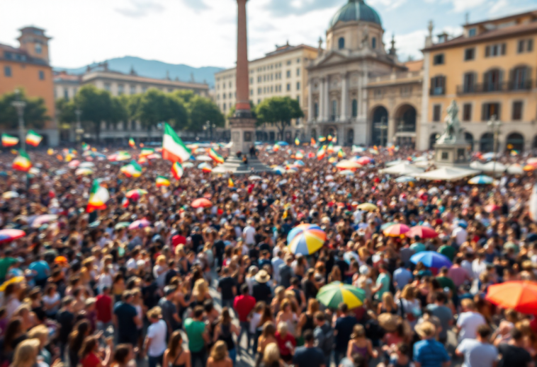 Immagine del Festival di Sanremo 2025 con artisti sul palco