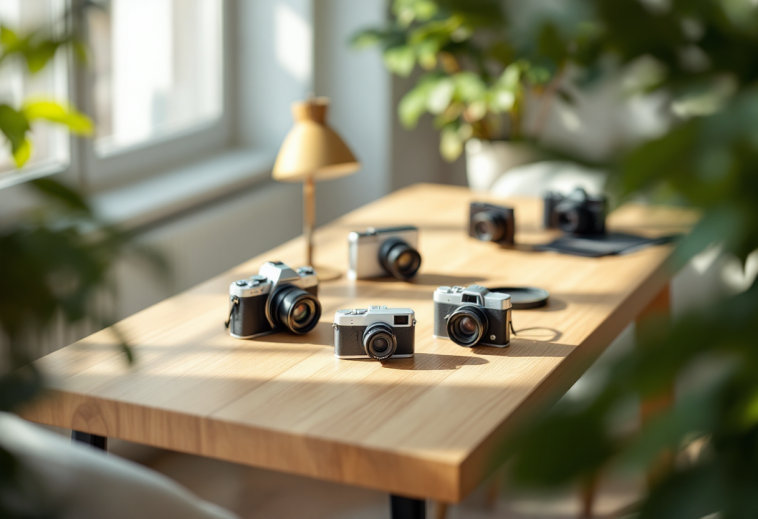 Fotocamera compatta con obiettivo zoom e design elegante