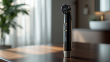 Spazzola elettrica per capelli in uso su capelli lunghi