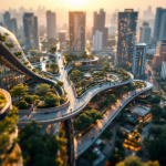 Panorama di Hyderabad con elementi di sostenibilità ambientale