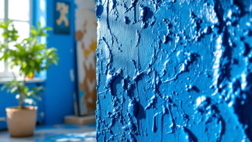 Opera d'arte ispirata al Blue Klein nel contesto moderno