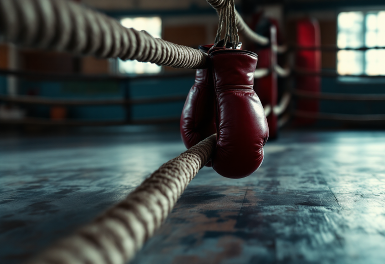 Imane Khelif durante una competizione di boxe