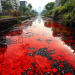 Acque rosse nel canale Sarandí a Buenos Aires