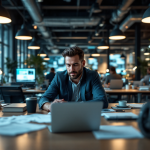 Logo Intel con grafica che rappresenta crisi tecnologica