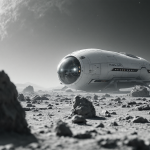 Immagine del modulo Halo sulla superficie lunare