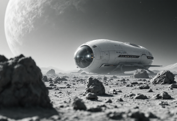 Immagine del modulo Halo sulla superficie lunare