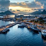 Vista panoramica del porto di Balboa in Panama