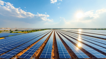 Immagine del nuovo impianto solare da 67 MW in Gujarat