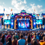 Immagine del Festival di Sanremo 2025 con pubblico e social media