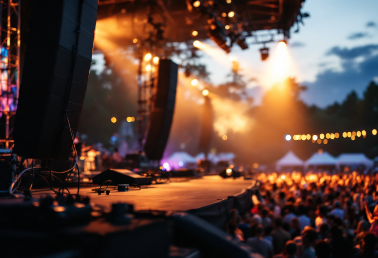 Immagine del festival di Sanremo 2025 con artisti sul palco