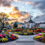 Vista panoramica di Copenaghen con la Sirenetta
