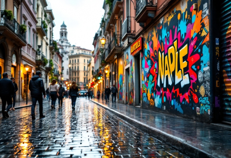 Panorama di Napoli con arte e piatti tipici