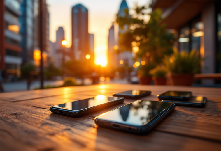 Icone 5G e 4G su smartphone in confronto visivo