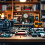 Logo di Arduino con elementi tecnologici innovativi