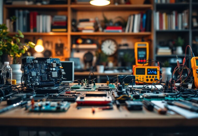 Logo di Arduino con elementi tecnologici innovativi