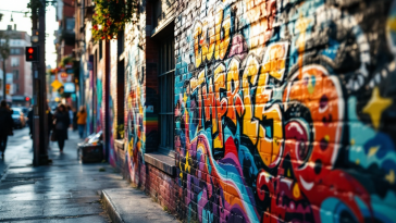 Un'opera d'arte che rappresenta la società moderna