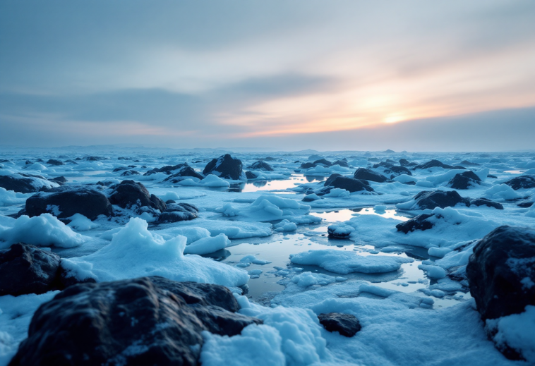 Immagine di un'aurora boreale nel cielo notturno
