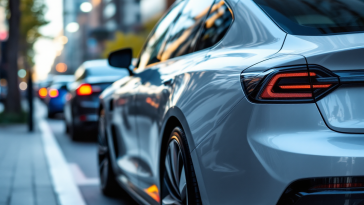 Immagine di un'auto connessa che gestisce dati