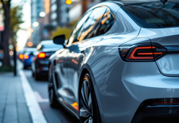 Immagine di un'auto connessa che gestisce dati