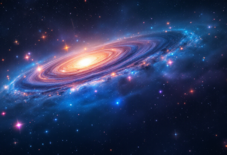 Illustrazione di buchi neri supermassicci nell'universo