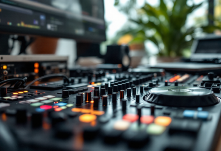 DJ che utilizza Apple Music per mixare brani