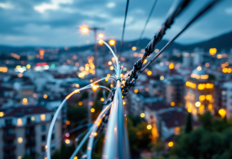 Grafico sulla crescita della fibra ottica in Italia