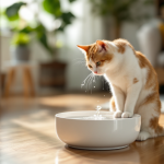 Fontanella per gatti in un ambiente domestico