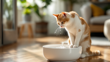 Fontanella per gatti in un ambiente domestico