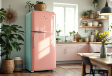 Frigorifero vintage con design retrò e tecnologia avanzata