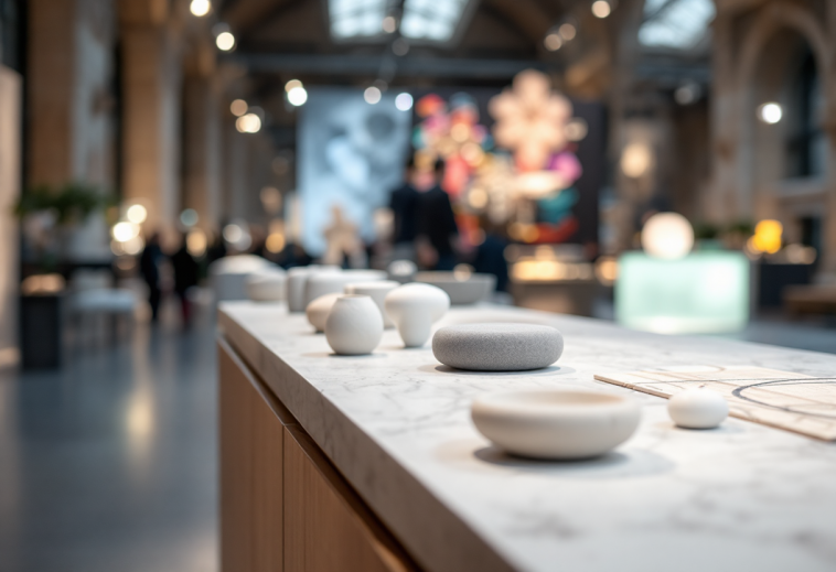 Immagine del Fuorisalone 2025 a Milano con opere di design