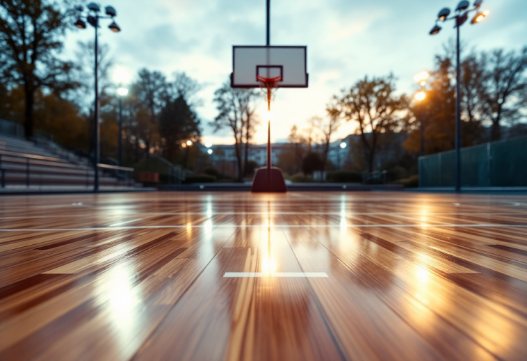 Giocatrici di basket femminile universitario in azione