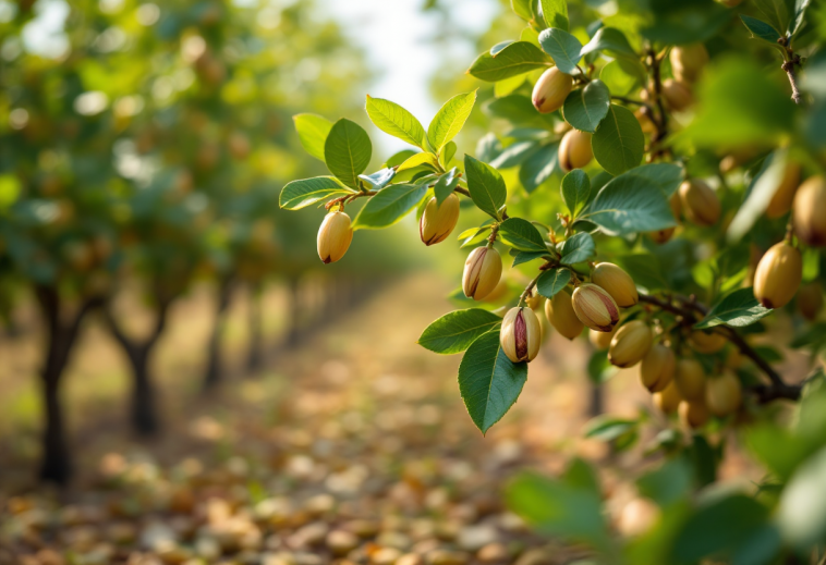 Illustrazione del genoma del pistacchio e benefici nutrizionali