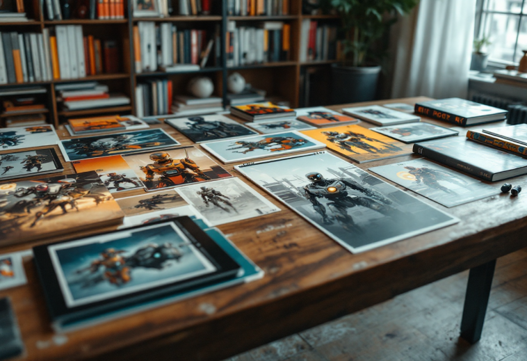 Illustrazione di robot nei fumetti attraverso le epoche