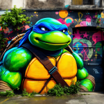 Tartarughe Ninja in azione con i loro strumenti