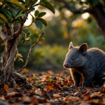 Vombato, un marsupiale australiano protetto in natura